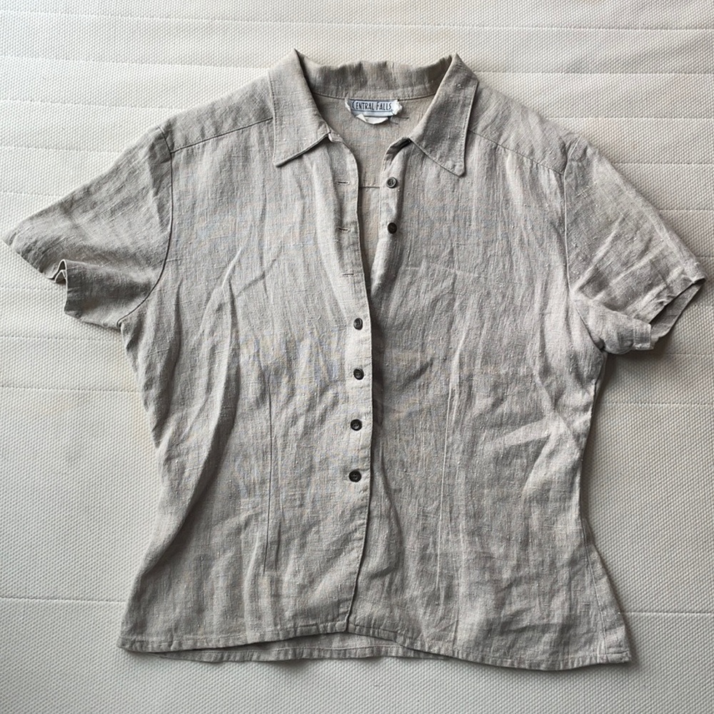 🌾 Pure Linen Button Down Top - Picture 2 of 3